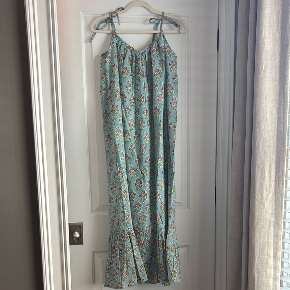 Emerson Fry Blue Sleeveless Sundress Maxi